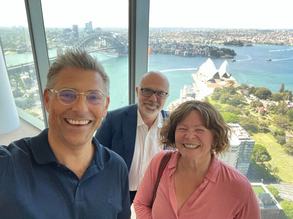 ALBEI directors meeting in Sydney, with the Opera House behind them